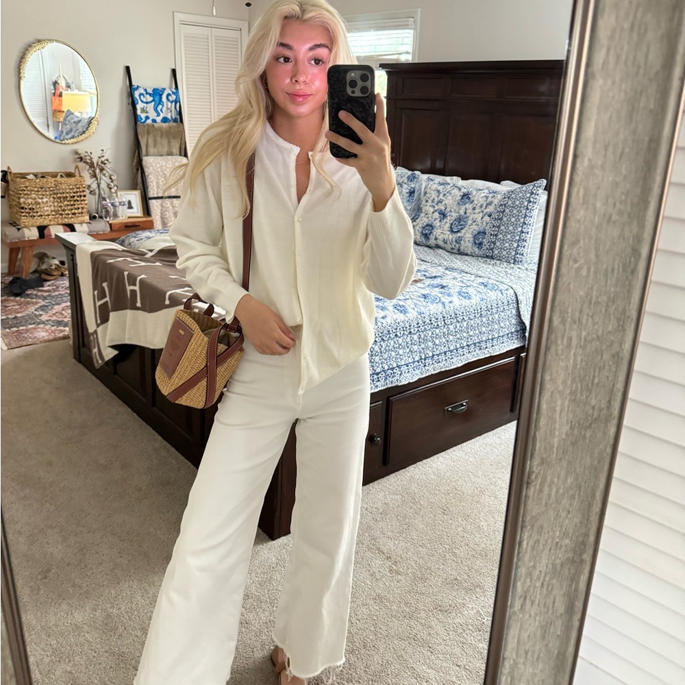 White button sweater